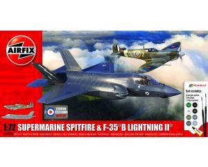 1/72 'THEN AND NOW' SPITFIRE MK.VC en F-35B LIGHTNING II A50190