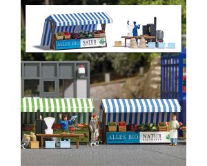 MARKTSTANDE GEMUSE/FISCH H0 1823