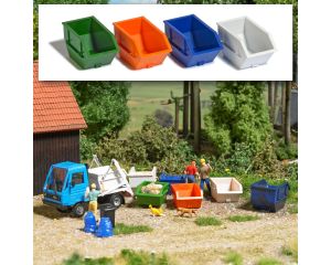 M-SET: 4 ABSETZCONTAINER 2,5M³ 4 FARBEN H0 7753