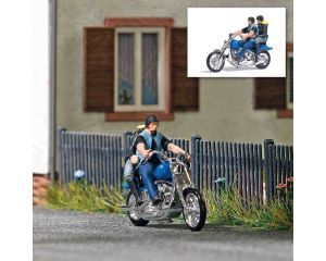 US MOTORRAD MIT BIKERPARCHEN H0 7860