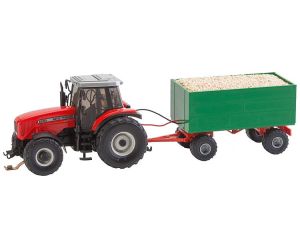 1/87 MF TRACTOR MET HAKSEL-AANHANGER WIKING 161588