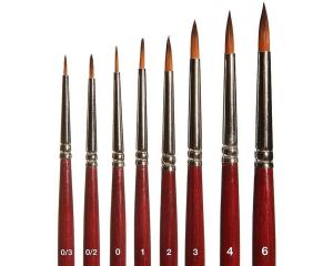 RONDE KWAST MET BRUINE PUNT SYNTHETISCH MAAT 3 172107