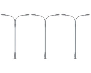 1/87 LED-LANTAARNPAAL 2 ARMEN KOUD WIT 3 STUKS 180120