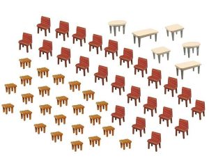 1/87 7 TAFELS EN 48 STOELEN 180438