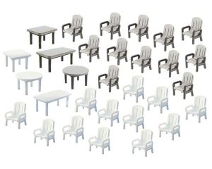 1/87 24 TUINSTOELEN EN 6 TAFELS 180439