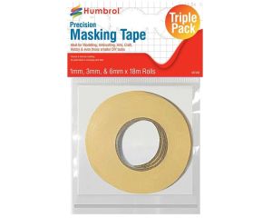 HUMBROL MASKING TAPE SET 1MM, 3MM en 6MM X18M ROLLS AG5110