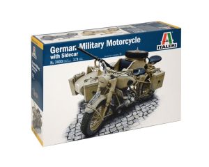1/9 GERMAN MILITARY MOTORCYCLE WITH SIDECAR 7403S