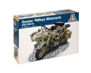 1/9 GERMAN MILITARY MOTORCYCLE WITH SIDECAR 7403