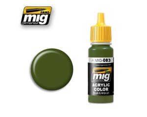 ACRYLIC COLOR ZASHCHITNIY ZELENO GREEN JAR 17ML** A.MIG-0083