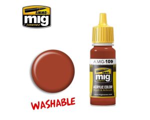 ACRYLIC COLOR WASHABLE RUST JAR 17ML A.MIG-0109