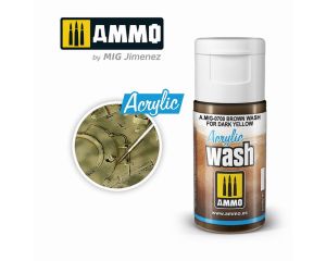ACRYLIC WASH BROWN WASH FOR DARK YELLOW JAR 15 ML A.MIG-0700