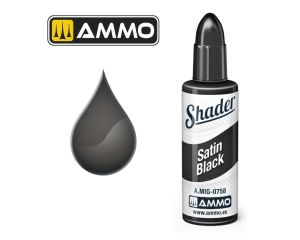 SHADER MATT SATIN BLACK JAR 10ML A.MIG-0758