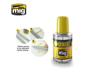 MEDIUM DENSE CEMENT - SLOW DRY GLUE JAR 30 ML A.MIG-2038
