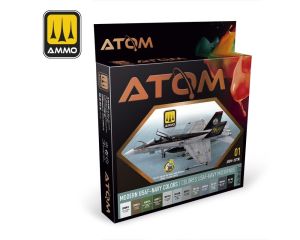ATOM ACR. PAINT SET 1 MODERN USAF-NAVY COLORS 12 JARS ATOM-20700