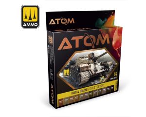 ATOM ACR. PAINT SET 4 RUST en TRACKS COLORS 12 JARS ATOM-20703