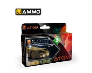 ATOM ACR. PAINT GRAVITY SET 01 GREEN 6 JARS ATOM-20804