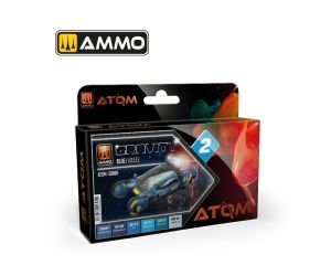 ATOM ACR. PAINT GRAVITY SET 02 BLUE 6 JARS ATOM-20805