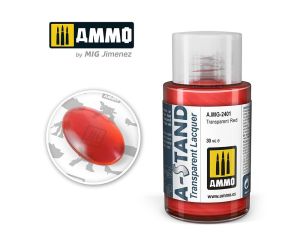 AMMO A-STAND TRANSPARENT RED 30ML JAR A.MIG-2401