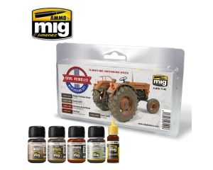 CIVIL VEHICLES WEATHERING SET 1 JAR 17 ML 4 JARS 35 ML A.MIG-7145