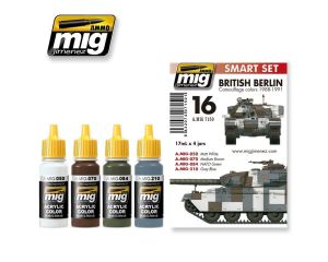 BRITISH BERLIN CAMOUFLAGE COLORS 1988-1991 4 JARS 17 ML ** A.MIG-7150