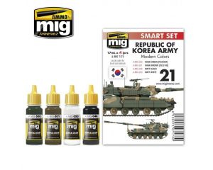 REPUBLIC OF KOREA ARMY MODERN COLORS 4 JARS 17 ML ** A.MIG-7173