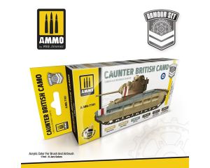 CAUNTER BRITISH CAMO ACRYLIC COLOR SET 6 JARS 17 ML ** A.MIG-7181