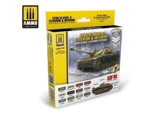 STUG III AUSF. G EXT. en INTERIOR SET 12 JARS 17 ML ** A.MIG-7187