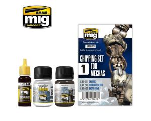 CHIPPING SET FOR MECHAS 1 JAR 17 ML 2 JARS 35 ML A.MIG-7428