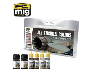 JET ENGINES COLORS WEATHERING 4 JARS 17 ML 2 JARS 35 ML A.MIG-7445