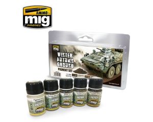WINTER AUTUMN GROUND. PIGMENT SET 5 JARS 35 ML A.MIG-7455