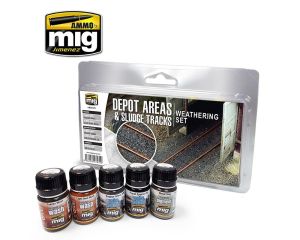 DEPOT AREAS SLUDGE TRACKS WEATHERING SET 5 JARS 35 ML A.MIG-7470