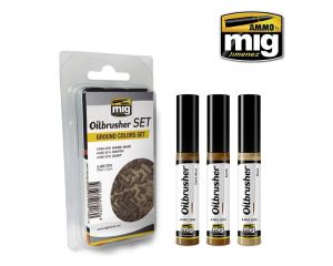 OILBRUSHER SET GROUND COLORS 3 JARS 35 ML A.MIG-7503