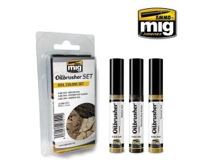 OILBRUSHER SET SOIL COLORS 3 JARS 35 ML A.MIG-7511