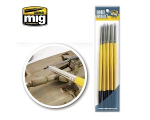 AMMO BRUSH SET RUBBER 5 PCS. A.MIG-7606