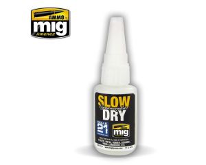 SLOW DRY CYANOACRYLATE JAR 21 GR A.MIG-8013