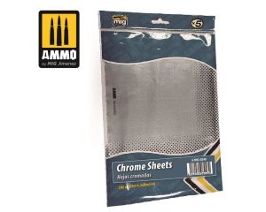 CHROME SHEETS 280X195 MM ADHESIVE 5 PCS A.MIG-8248