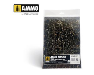MARBLE BLACK, SQUARE DIE-CUT TILES 2 PCS. A.MIG-8774