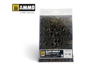 MARBLE BLACK, SQUARE DIE-CUT TILES 2 PCS. (6/23) * A.MIG-8774