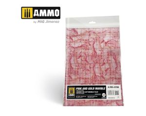 MARBLE PINK en GOLD, SQUARE DIE-CUT TILES 2 PCS. (6/23) * A.MIG-8786