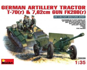 1/35 GERMAN ARTILLERY TRACTOR T-70 R en GUN W/CREW 35039