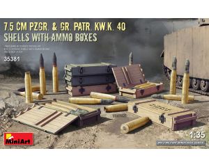 1/35 7.5 CM PZGR.en GR.PATR. KW.K. 40 SHELLS en BOXES 35381