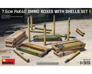 1/35 7.5CM PAK 40 AMMO BOXES WITH SHELLS SET 1 35398