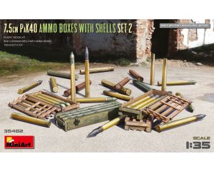 1/35 7.5CM PAK40 AMMO BOXES WITH SHELLS SET 2 (5/23) * 35402