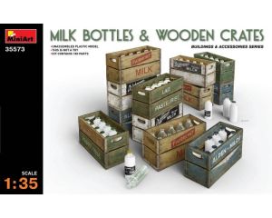 1/35 MILK BOTTLES en WOODEN CRATES 35573