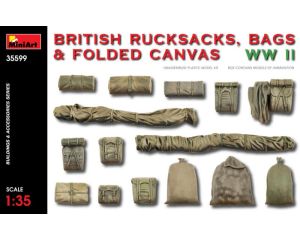 1/35 BRITISH RUCKSACKS BAGS en FOLDED CANVAS WWII 35599