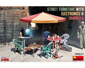 1/35 STREET FURNITURE WITH ELECTRONICS en UMBRELLA 35647