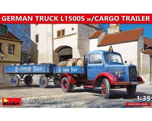 1/35 GERMAN TRUCK L1500S W/CARGO TRAILER 38023