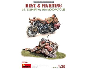1/35 REST en FIGHTING. U.S. SOLDIERS W/ WLA MOTORCYCLES 53068