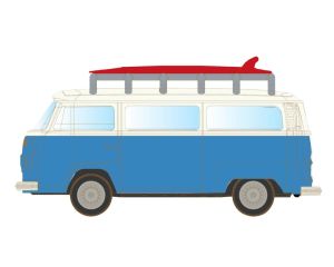 1/160 VW T2 BUS MIT SURFBRETT, BLAU/WEIß (?/25) * LC3969