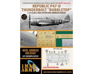 1/24 P-47D THUNDERBOLT BUBBLETOP KINETIC (?/24) * 24DET002
